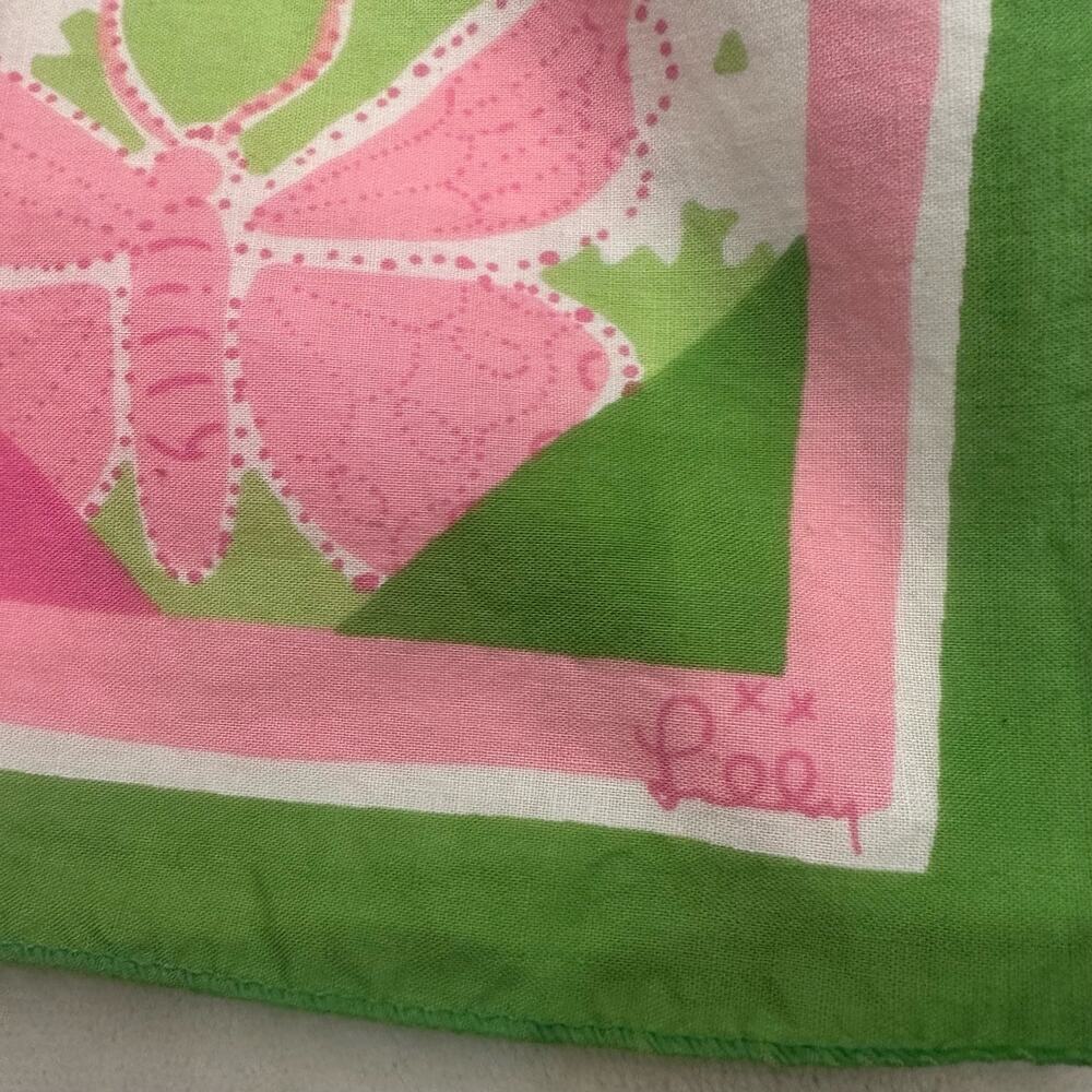 Lilly Pulitzer Square Handkerchief Pink and Green Accessories - Picture 4 of 4